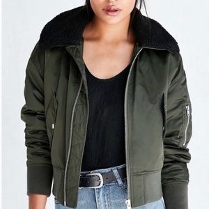 Silence and Noise Green Bomber Jacket